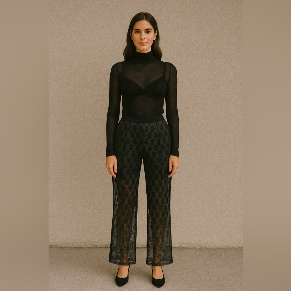 Patrizia Pepe Elegant Black Lace Detail Size 4